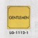 表示プレートH トイレ表示 真鍮金メッキ 110mm角 表示:GENTLEMEN (LG1112-1)