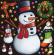クリスマス 雪だるま 看板・ボード用イラストシール (W285×H285mm)  