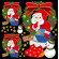 クリスマス サンタ(4) リース 看板・ボード用イラストシール (W285×H285mm) 