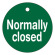 バルブ開閉札 50mm丸 両面印刷 表記:Nomally closed (151130)