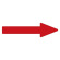 配管識別方向表示アルミステッカー 暗い赤矢印 10枚1組 サイズ:25×200×55×65mm (193145)