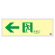 高輝度蓄光通路誘導標識 (認定証票付) 高輝度蓄光アクリル 非常口 110×310×7mm 表示:左矢印 (379773)