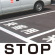 道路表示シート 「STOP」 白ゴム 500角 (835-041W)