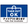 TAKEOUT OK テイクアウト承ります 手提げ袋デザイン オリジナルプレート看板 ブルー W600×H450 マグネットシート (SP-SMD338-60x45M)