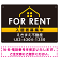 FOR RENT 入居者募集中 ハウスイラスト付 黒地/白タイトル オリジナル プレート看板 W450×H300 マグネットシート (SP-SMD411A-45x30M)