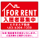 FOR RENT 入居者募集中 左上イラスト 赤地/白タイトル オリジナル プレート看板 W600×H450 マグネットシート (SP-SMD412B-60x45M)