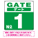 ゲート(GATE) 入り口番号表示 希望数字入れ 背景カラー/白文字 オリジナル プレート看板 グリーン 450角 アルミ複合板 (SP-SMD465G-45A)