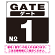 ゲート(GATE) 入り口番号表示 希望数字入れ 背景カラー/白文字 オリジナル プレート看板 ブラック 450角 アルミ複合板 (SP-SMD465H-45A)