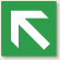 矢印ステッカー 緑・斜め上矢印 100角・5枚1組 (862-34)