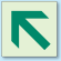 斜め左上矢印 矢印ステッカー (蓄光タイプ・5枚1組) 100×100 (862-40)