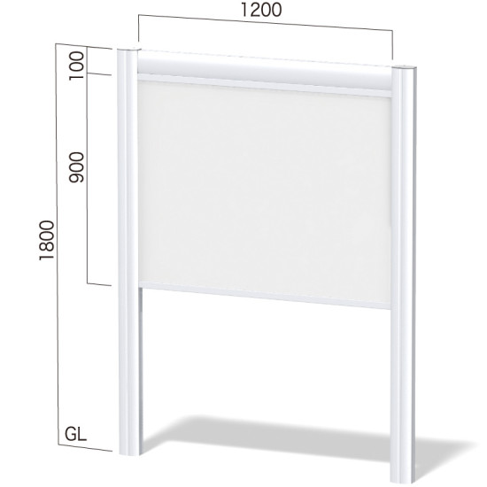 フレキシブルサインシステム フリーダム FDB-16 (表示面W1200×H900) シルバー