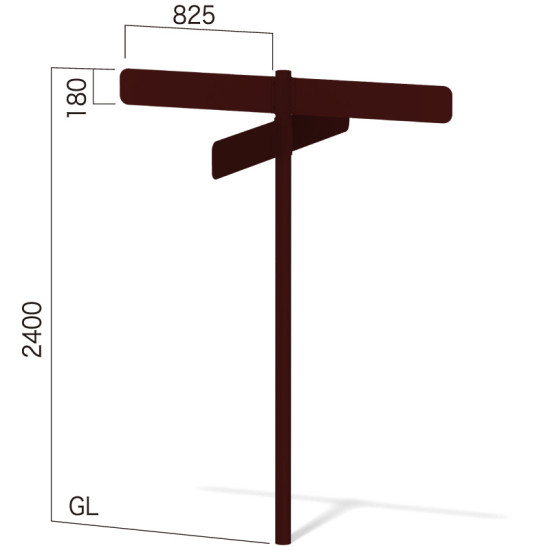 1本脚方向サイン インフォメックス GY-4T (4面パネル水平) アーバングレー