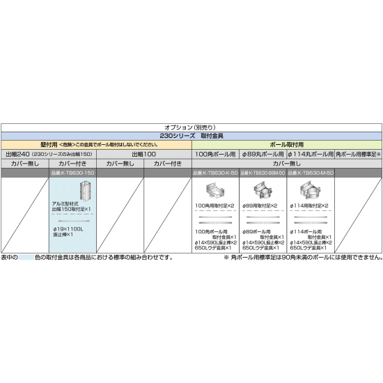 ■オプション取付用金具一覧