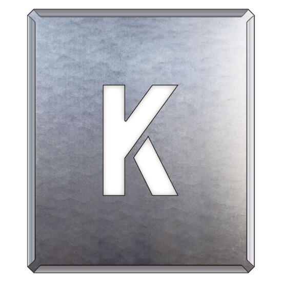 吹付け用アルファベットプレート 350×300 表示内容:K (349-25A)