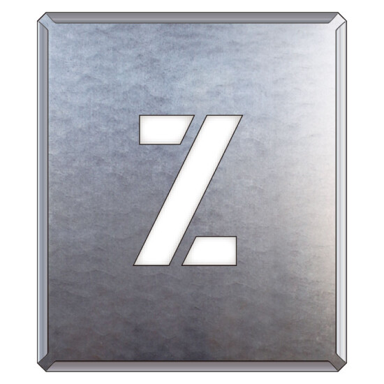 吹付け用アルファベットプレート 350×300 表示内容:Z (349-40A)