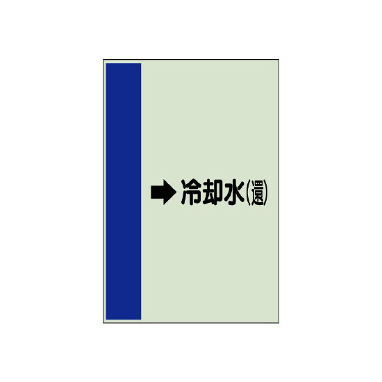 配管識別シート（横管用） →冷却水(還) 大(1000×250) (411-20)