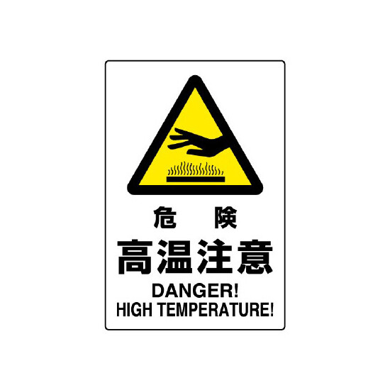 JIS規格安全標識 ボード 450×300 危険高温注意 (802-481A)