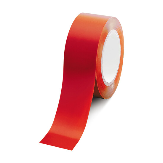 ローコスト屋内床貼テープ (セパ無) 50mm幅×33m巻 カラー:赤 (863-383A)