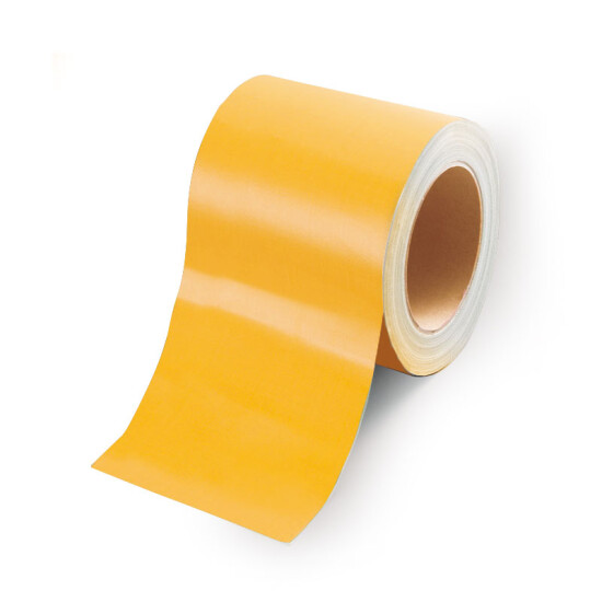布テープ (簡易ラインテープ) (セパ無) 100mm幅×25m巻 カラー:黄 (864-72A)