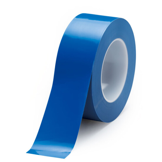 クリーンルーム用防じんラインテープ (強粘着・セパ無) 幅50mm×50m巻 カラー:青 (864-90A)
