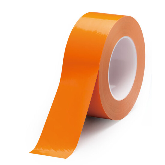 クリーンルーム用防じんラインテープ (強粘着・セパ無) 幅50mm×50m巻 カラー:オレンジ (864-91A)