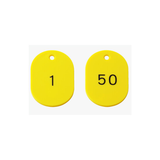 番号札60×40  50枚組 1~50 黄 (877-618)