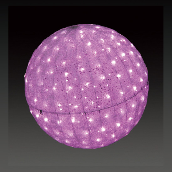 LEDクリスタルグローボール ピンク 小
