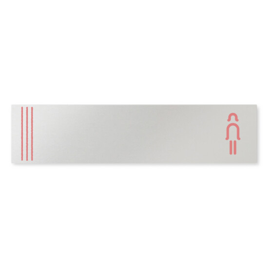 デザイナールームプレート　タオル 女子トイレ2 アルミ板 W250×H60 (AL-2560-HB-NT2-0206)