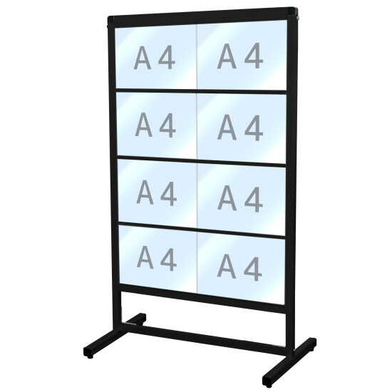 バリウスカードケースメッセージスタンド (片面仕様) A4横×8面 ブラック
