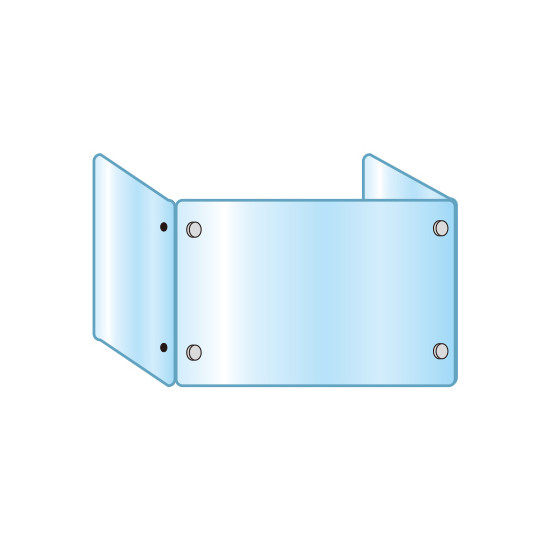 3面・コの字型アクリルパーテーション (飛沫感染プロテクションガード)  3面 600×900×450 (APT3F600X900X450)