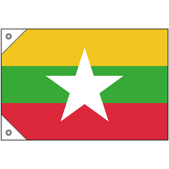 販促用国旗 ミャンマー サイズ:ミニ (23715)