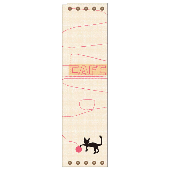 スリムのぼり カフェ 猫イラスト (5047)