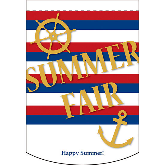 Summer Fair (ボーダー) アーチ型 ミニフラッグ(遮光・両面印刷) (61050)