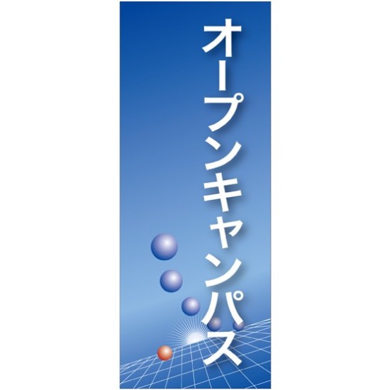 企業向けバナー オープンキャンパス ブルー(青)背景 素材:ポンジ(薄手生地) (61554)