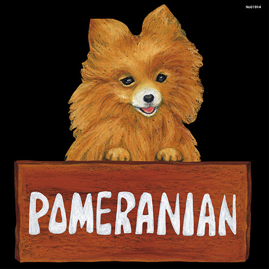 デコシール 犬 ポメラニアン サイズ:ビッグ W600×H600 (61914)