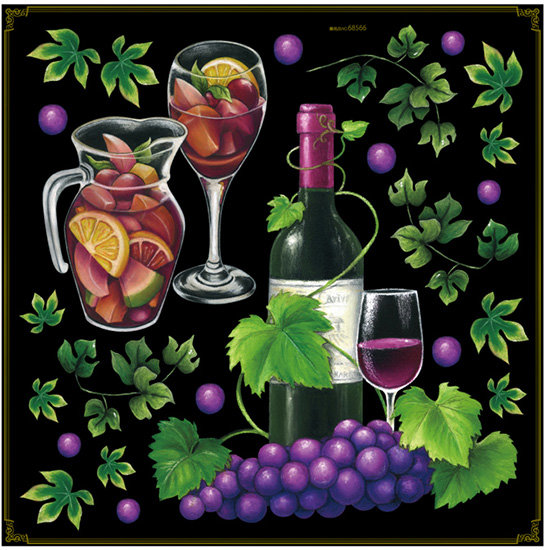 ワイン サングリア ボード用イラストシール 下段にブドウ 販促用品通販のサインモール