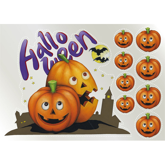 ウィンドウシール 両面印刷 ハロウィン かぼちゃ (6884)