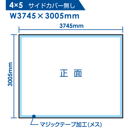 ■4×5 サイドカバー無しの制作サイズ