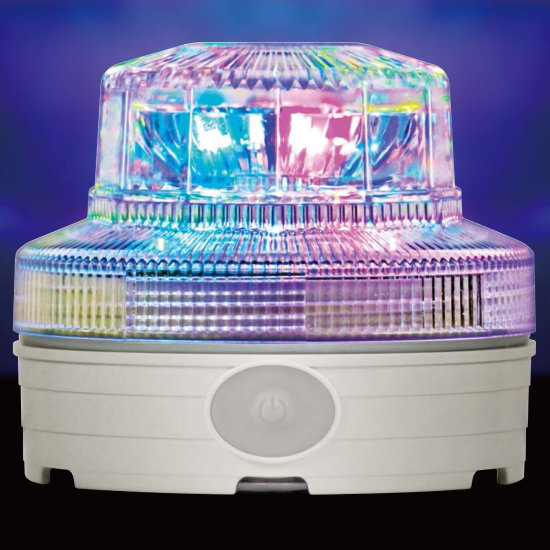 カラフル発光 電池式LED回転灯 ニコUFOスター Φ88 (VL09B-004U)