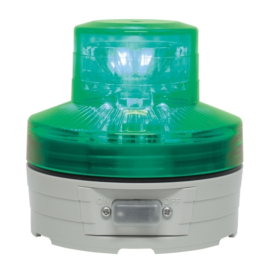 電池式LED回転灯 ニコUFO Φ76 緑 点灯方式:手動 (VL07B-003AG)