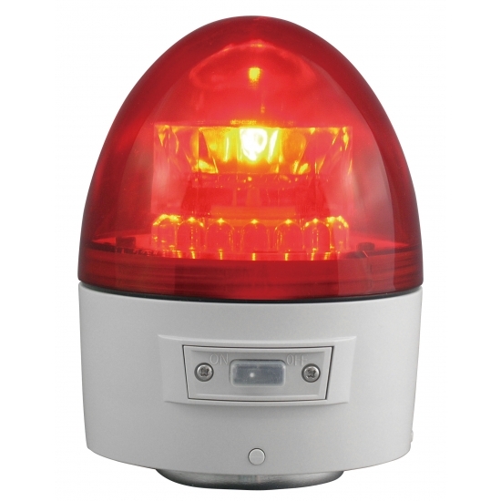 電池式LED回転灯 ニコカプセル Φ118 赤 点灯方式:自動 (VL11B-003BR)