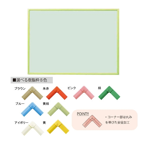 クリーンボード・Bタイプ マーカーボード スチールグリーン W1200×H900 枠色:黄 (RBV34-GR-YE)