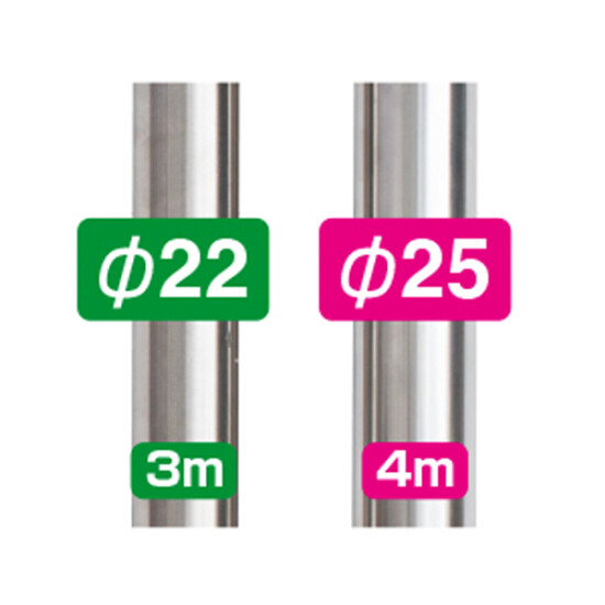 ■本商品3mタイプの支柱はφ22mmです。