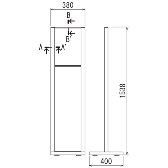 ユニット 標識スタンド450×300用 300×300×1088H tr-3718301-