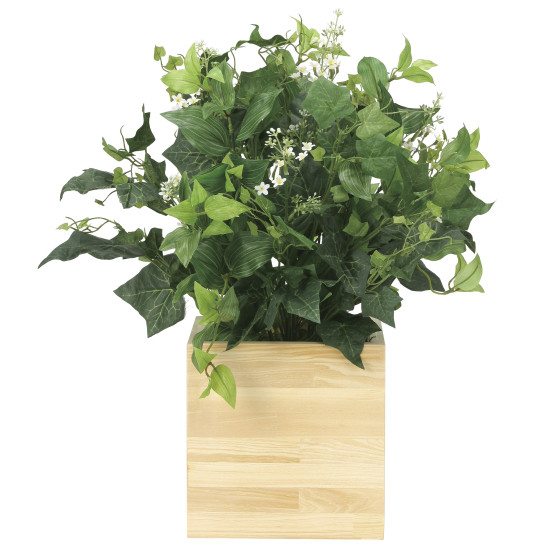 光触媒 人工観葉植物 造花 ウッドボックスK (高さ50cm)