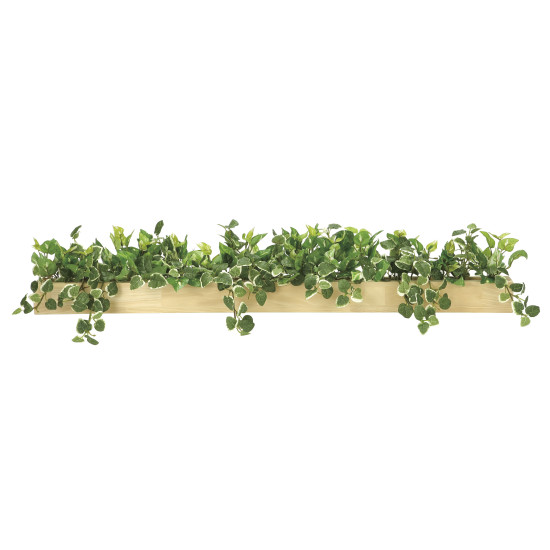 光触媒 人工観葉植物 造花 ウッドボックスSL (高さ18cm)