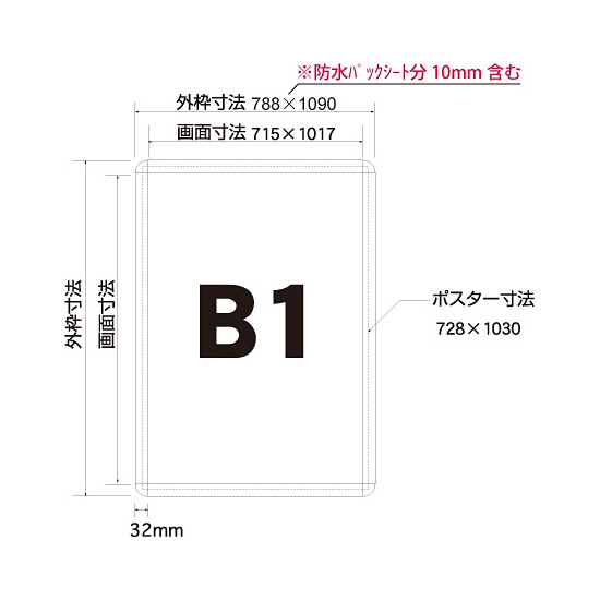 ■寸法図：B1サイズ