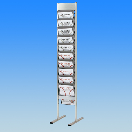 リーフレットラックスタンド PRC-101 (グレー) A4 1列10段