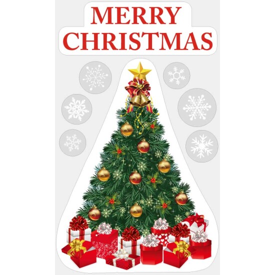 【2024年商品】ウィンドウステッカークリスマスツリー (No.043707)