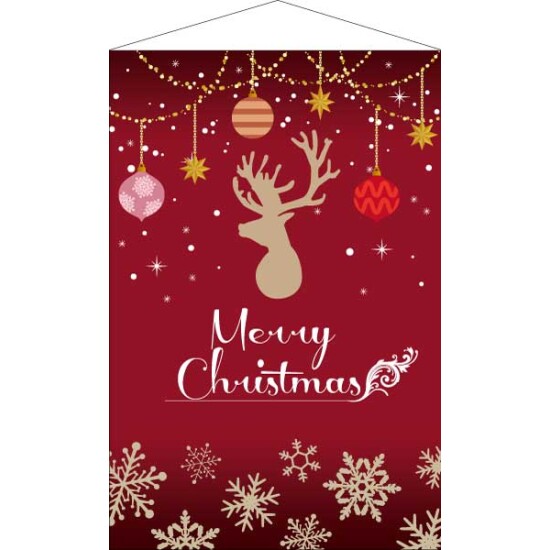【2024年商品】ハーフタペストリーメリークリスマス 赤 (No.043716)